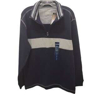 Consensus Men's Navy Seal Color Game Day Fleece Quarter Zip Sweatshirt Medium NW